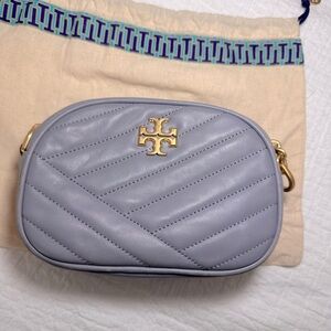 Tory Burch KIRA CHEVRON CAMERA BAG Blue